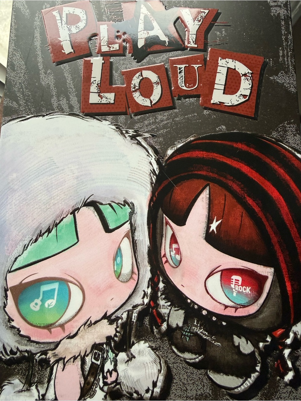 Play Loud Art Print Featuring Two Illustrated Characters - Red & Mint Accents